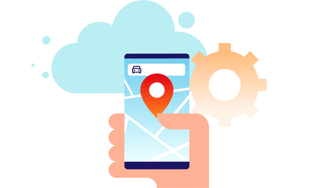 位置情報システムとマップアプリのイメージ