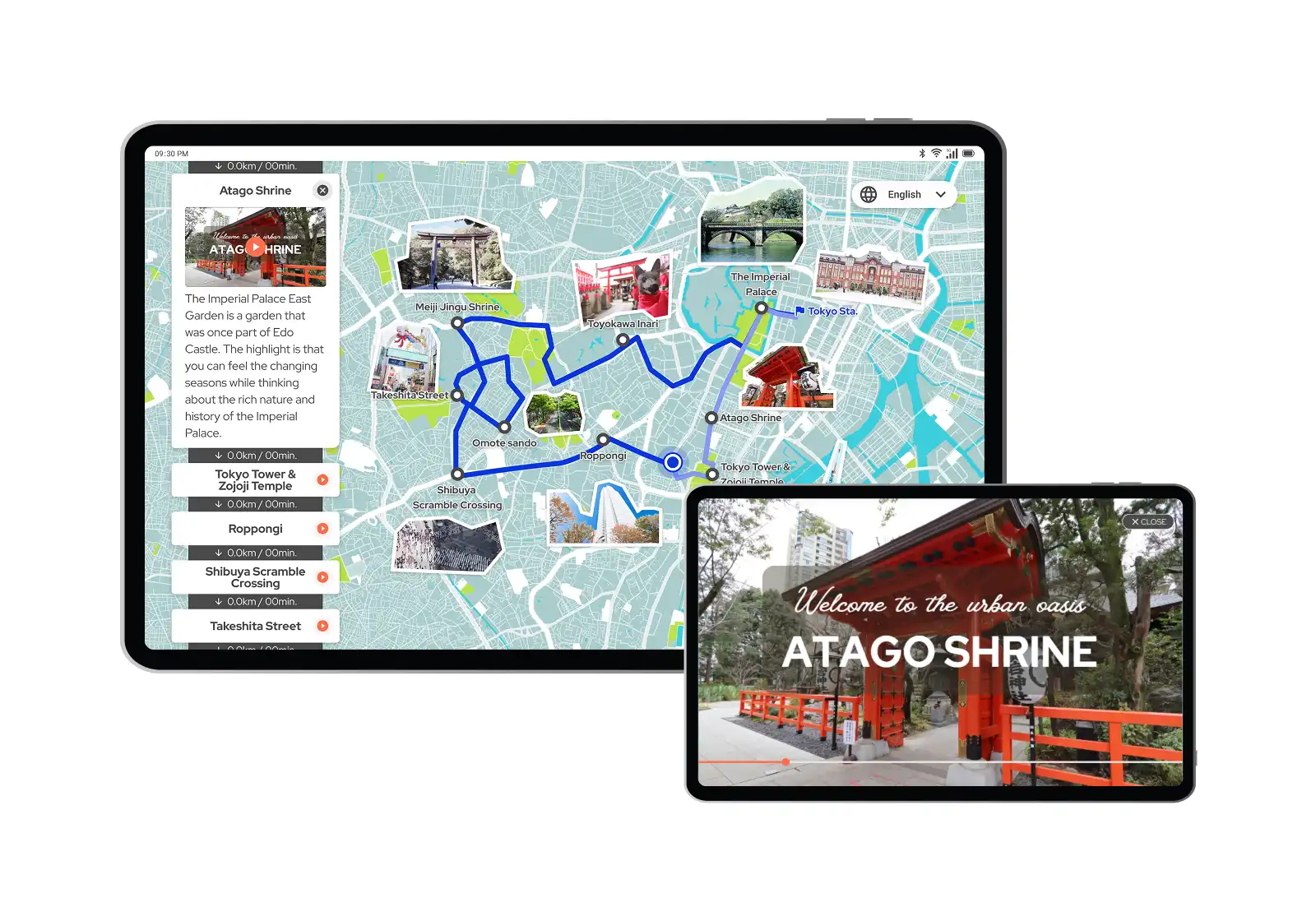 観光タクシー実証実験向けアプリのUI画像